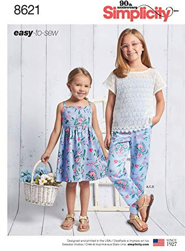 Simplicity Creative Muster Kleid, Top, Hosen und Cami, HH (3 5–6-6)