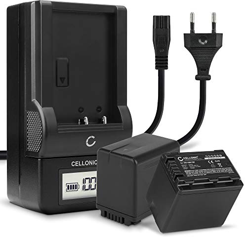 CELLONIC, Batterie pour Caméra, Compatible avec Panasonic HC-V180, VW-VBT190, HC-V380, VW-VBT380 (3.7V, 4040mAh) 2 Pièces + Chargeur