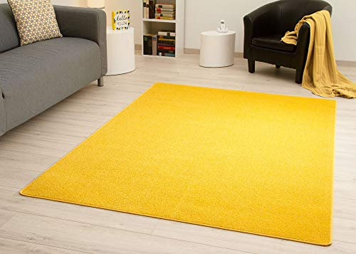 Steffensmeier Kurzflorteppich Cambridge Young | Teppich für das Wohnzimmer, Jugendzimmer in, Gelb, Größe: 80x250 cm