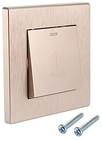 sourcing map Türklingel Druckknopf Schalter AC 250V 16A Goldton | Klingeltaster Plastik Türgong Schalter, mit Schrauben