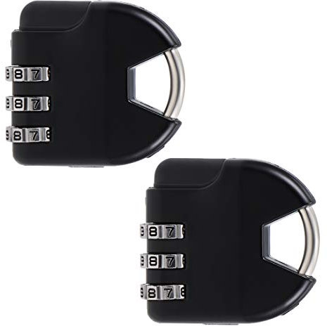 Sourcing map Cadenas à combinaison 3 chiffres avec anse en acier 3 mm