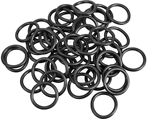 Othmro 50 Stück O-Ringe, Nitrilkautschuk-Unterlegscheiben, Dichtungsringe mit 19 mm Außendurchmesser, 15 mm Innendurchmesser, 2 mm Breite, schwarzes O-Ring-Set für Sanitärarbeiten