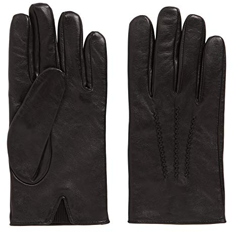 Hugo Boss Herren Lederhandschuhe mit Futter, Hainz3, Black, size 9