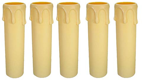 Ambros Kristall Bougeoir en plastique Douille E14 - 100 mm - Diamètre 24/26 mm - Champagne/ivoire, 27mm 105mm 5x