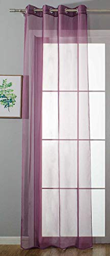 Ösenvorhang Transparent »Uni« Gardine HxB 245x140 cm Lila Stores Vorhang Ösen Bleibandabschluß Wohnzimmer, 20332-cn