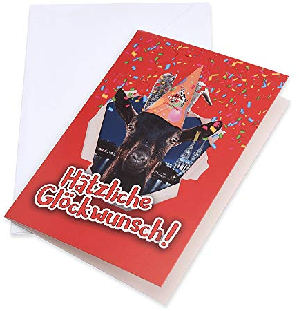 1. FC Köln Glückwunschkarte - Loss dich ens dröcke! - Karte Hennes Geburtstagskartekarte - plus Lesezeichen I love Köln