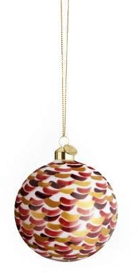 Holmegaard Weihnachtskugel Ø8 cm aus mundgeblasenem Borosilikat, rot gepunktet