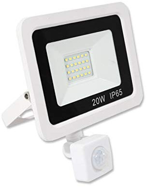LOWENERGIE LED FloodLight Waterproof IP65 (20w PIR, White)