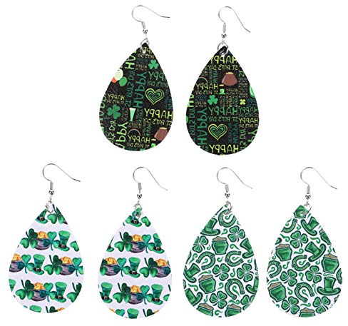 SOIMISS 3pairs St Patrick's Day Irish Theme Women's Earrings Party Ear Dangler Jewelry