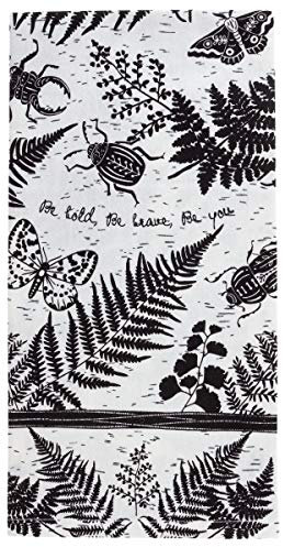 Karma Gifts Black and White Boho Tea Towels, 28 L x 20 W, Beetle