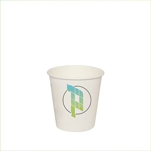 VIRSUS 500 Bicchieri in Carta per Caffe 90ml Colore Bianco con Grafica Logo, biodegradabili 10 Cf x 50 pezzi bicchiere cartoncino per caffè