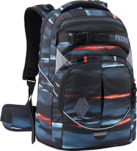 Nitro Superhero Schulrucksack, Rucksack, abnehmbarer Hüftgurt, robuste Bodenplatte, Thermotasche