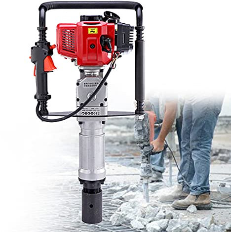 HJKHNK Pfahlramme Benzin 2 Takt Motor Pfostenramme Rammmaschine, Zaun-pfahl-ramme Pfostentreiber Benzin Post Driver mit Werkzeug für Holzsäule und Stahlrohr, Diameter-Φ55mm & Φ70mm