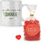 OWLBOOK® Personalisierte Geschenke Danke Sagen Tasse mit Spruch mit Fruchtgumiherzen Geschenke Geschenkideen für die Familie zum Geburtstag Weihnachten Keramik 300 ml