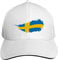 Hip-Hop-Kappe, Motiv: Schweden-Flagge, Vintage-Stil, robust, frei verstellbar, Weiß, 6 7/8/7 3/8