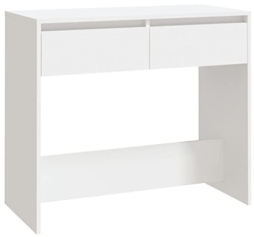 vidaXL Konsolentisch mit 2 Schubladen Konsole Beistelltisch Flurtisch Sideboard Ablagetisch Wandtisch Weiß 89x41x76,5cm Holzwerkstoff