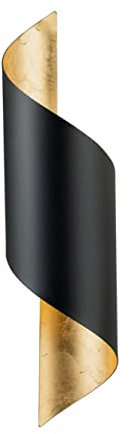 EGLO Wandleuchte Jabaloyas, 1-flammige Wandlampe innen, Up und Down Leuchte, Wohnzimmer Wandbeleuchtung, Flurlampe aus Metall in schwarz und gold, E27 Fassung