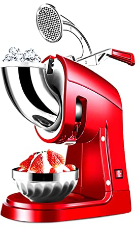 Tritaghiaccio Elettrico, Tritaghiaccio Elettrico Professionale da 350W con Ciotola in Acciaio Inossidabile, Macchina per Produzione di Coni di Neve 300 kg/Volume di Ghiaccio Ridotto per Casa