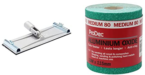 ProDec 360 Degree Heavy Duty Swivel Pole Sander Head for Fast, Efficient Sanding of Floors & 10m Roll 80 Grit Medium Grade Green Aluminium Oxide Abrasive Sanding Paper for Sanding Wood