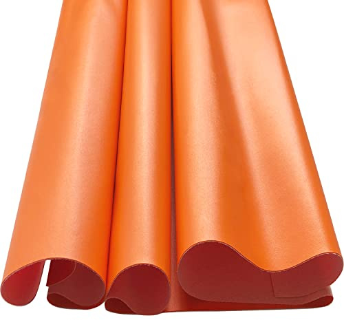 Large Soft Vinyl Upholstery Leather Fabric 1 Yard 56.3x36inch, 0.8mm Thick Texture Faux Leather Sheets, for Upholstery Crafts, Sofa, Car Seat, Handbag, Earrings, Hair Bows, DIY Crafts (Orange)