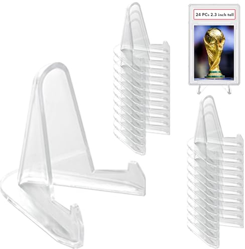 LRANFOW Staffelei-Münzständer, 24 Stück, 5.8 cm hoher Acryl-Halter für die Präsentation von Fotos, Rahmen, Air-Tite-Münzen, Karten, Herausforderung, Medaillen, Heimdekoration, Geburtstagstischen