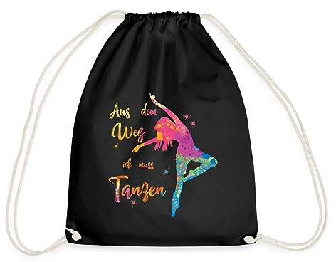 Spreadshirt Aus Dem Weg Ich Muss Tanzen Tänzerin Turnbeutel, One size, Schwarz