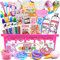 MUOIVG Cadeaux pour Les Filles Slime Kit, Kit de Slime Fluffy pour Les Filles Tout dans Une boîte pour Faire du Slime de Glace: Fluffy, du Beurre, de Nuage et de la Mousse! Jouet Loisir Creatif DIY