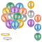 COLOFALLA 30 Pcs Eid Mubarak Luftballons Ramadan Deko Bunt Ballons Islamische Feiern Muslim Party Dekoration mit 4 Bänder (Bunt)