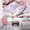 Papier Peint Mural De L'Arbre À Fleurs De Cerisier Japonais, Sushi, Papier Peint Netflix Live Studio Decal Bec Papier Peint 3D Salon TV Salle de Séjour Chambre à Coucher Mural Enfant-150cm×105cm