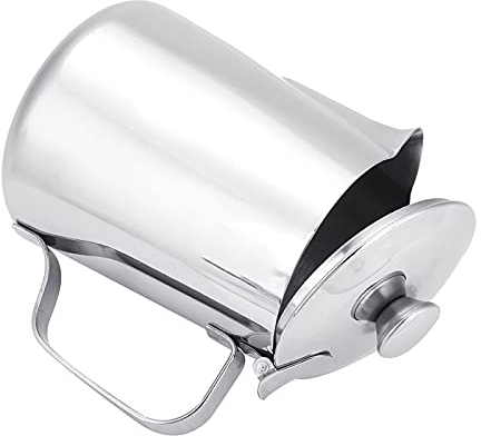 Pichet Lait Inox,Pot À Café Inox,Carafe Cafe,Stainless Steel Commercial Jug With Lid,Pichet À Mousser,Tasse À Café En Acier Inoxydable,Tasse À Lait,Pichet À Café,Mousseur À Lait,Tasse Avec Couvercle P