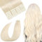 SURNEL Blonde Tape in Hair Extensions Human Hair 22Inch Seamless Tape Hair Extensions 60 Platinum Blonde Glue in Silky Straight Hair 20pcs 50g Double Sided Tape in Hair (T22inch, 60)