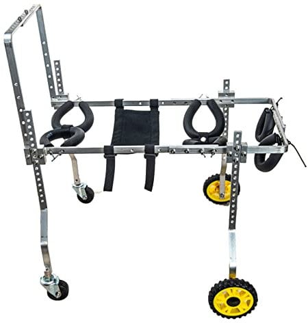 Generisch Verstellbarer Haustierrollstuhl, Hunderollstuhl, 4 Räder, Hundewagen, Rehabilitation der Vorder-/Hinterbeine, geeignet für kleine Hunde/Katze/Hund (1–30 kg)