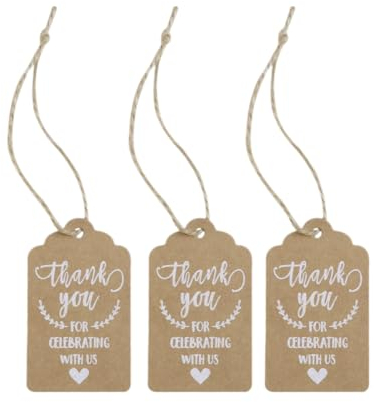 SOLUSTRE 50 Stück Hochzeitsdekoration Etiketten Hochzeitsgeschenk Hochzeitskarten Schöner Geschenkanhänger Hangtag- Backen-anhänger Hangtags Drucken Danke Dir Ziemlich