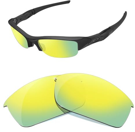HiCycle2 Sunglasses Lenses Replacement for Oakley Flak Jacket OO9008 Sunglass-Multi Options(gold)