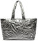 MISAKO Inara Große gepolsterte Shopper-Tasche aus Nylon - Große Damen-Shopper-Tasche - Geräumige Tasche für Universität, Arbeit, Alltag Inara Silber 30 X 50 X 16 cm