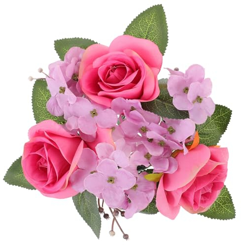 Amosfun Künstliche Rosen-Kerzenringe Teelicht-Kerzenhalter Ringe Kerzenkränze Für Die Tischdekoration Auf Partys