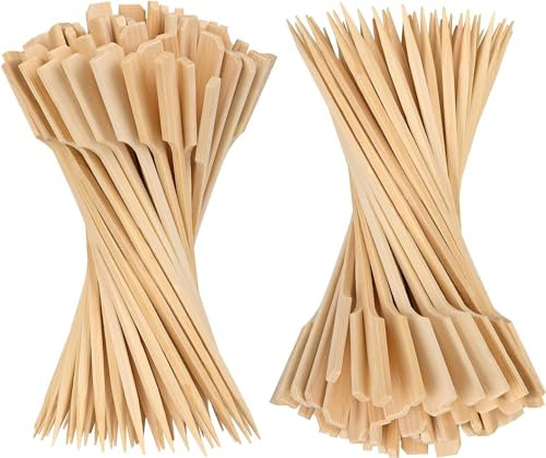 Bambusspieße, 25,4 cm, 200 Stück, Cocktailspieße, Holzspieße für Vorspeisen, Grillen, Obst-Kabobs, Sandwich, Getränke usw