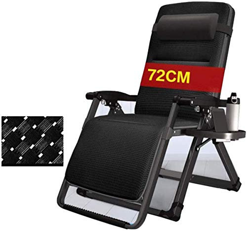 Classic Lounge Stuhl Liegen/Liegestuhl mit Becherhalter, Null Schwerkraft Balkon Liege Klappbare Hocker Rückenlehne Abnehmbare Nackenkissen,Liege zur pursue Glücksfall