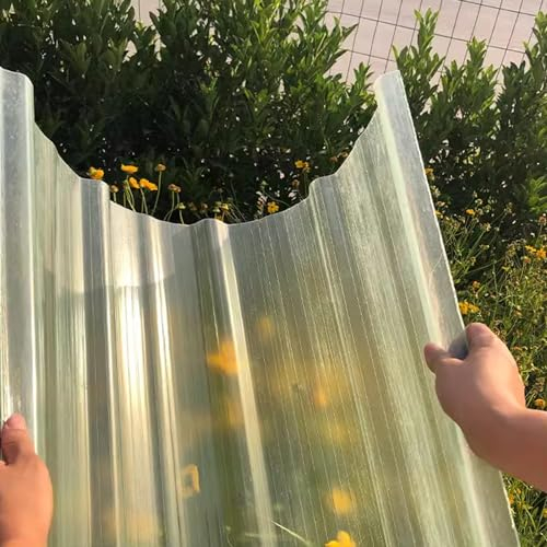 Transparente FRP-Wintergartenplatten,Glasfaser-Dachbahn,UV-Beständige Wärmeisolierende Tageslichtplatten für Gewächshäuser,für Gartenbau,Landwirtschaft,Vordächer,Bauwesen (0.9x1.4m/35x55in,13 pcs)