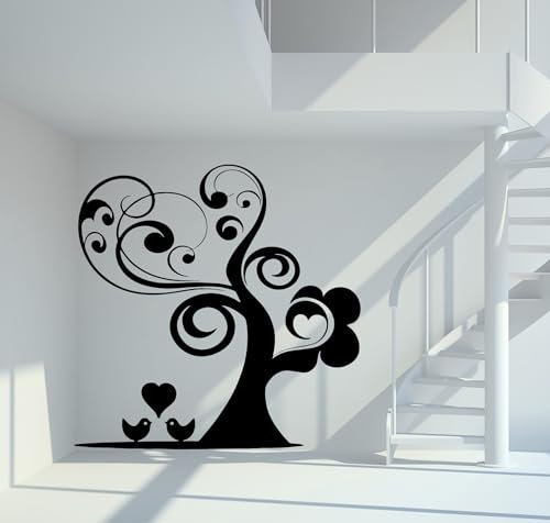 mein-motiv.com Wandtattoo Baum mit Vögeln Größe M - ca. 50cm x 50cm