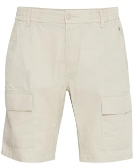 Blend Herren Cargoshorts aus Leinenmix Shorts Kurze Hose mit Eingrifftaschen Gürtelschlaufen Regular fit, Größe:M, Farbe:Oyster Gray (141107)
