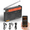 Raddy RF757 APP Control Kurzwellenradio, Tragbares Radio mit AM/FM/SW/VHF/UHF/CB/AIR Rezeption, 2500mAh Akku, 1000 Voreinstellungen, Headset, Kabelgebundene Antenne, SOS-Alarm für Notfälle