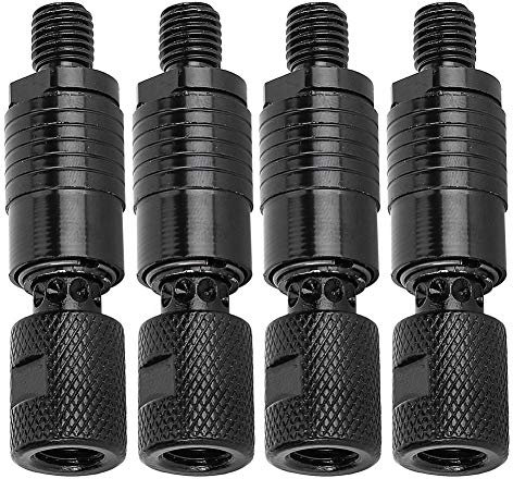CHICIRIS Angelruten-Pod-Anschluss, Schnellverschluss-Adapter, Einfache Installation von Bissanzeigern auf Banksticks Zum Angeln, 4-teiliges Set mit 2 Farben Erhältlich (Black)