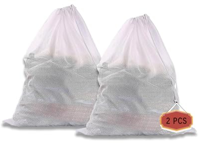 2 Piezas Bolsas para Lavadora 30 x 40 cm, Con cordón y cierre de bloqueo, Evita que la Ropa se Deforme y se Arrugue, para lavar Ropa Interior
