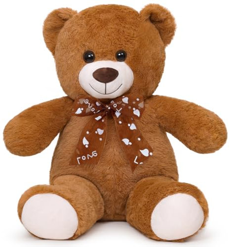 Sausudols Teddy Bear Stuffed Animal 16'' Small Teddy Bear Plush Toy Gift for Valentine Christmas Birthday Dark Brown