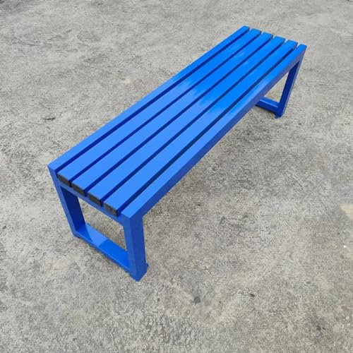 Bank 2-Sitzer-Gartenbank, Parkstuhlsitz, Outdoor-Freizeit-Sofa, für Garten, Hof, Terrasse, Veranda und Wintergarten, Bank mit geölter Oberfläche, wetterbeständig (Farbe: Blau, Größe: 47 x 15