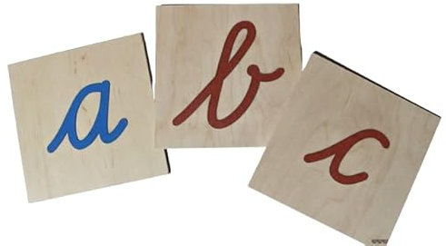 Montessori bewegliches Alphabet - Kleine Buchstaben, 30 Holztafeln (12x12 cm) Montessori Spielzeug Buchstabierspiele - Kindergarten Grundschule Lernspiele Deutsche Version