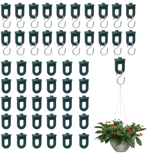 VINEST 50x Greenhouse Clips with 20x Hooks, Greenhouse Accessories with 6kg High Load Capacity, Greenhouse Clamps for Hanging and Climbing Plants