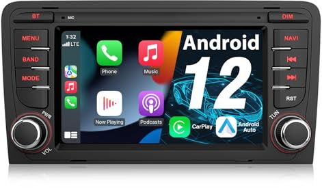 AWESAFE Autoradio für Audi A3 8P S3 RS3 2003-2012, Android 12 System, 7 Zoll Touchscreen, 2G+32G, Unterstützt GPS Navigation Carplay Android Auto WiFi Bluetooth