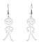 Fun stick figure pendant fork waist personality fashion stainless steel earrings